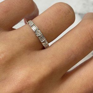 Rachel Koen Diamond Band Ring 14K White Gold 0.75cttw Size 5.75